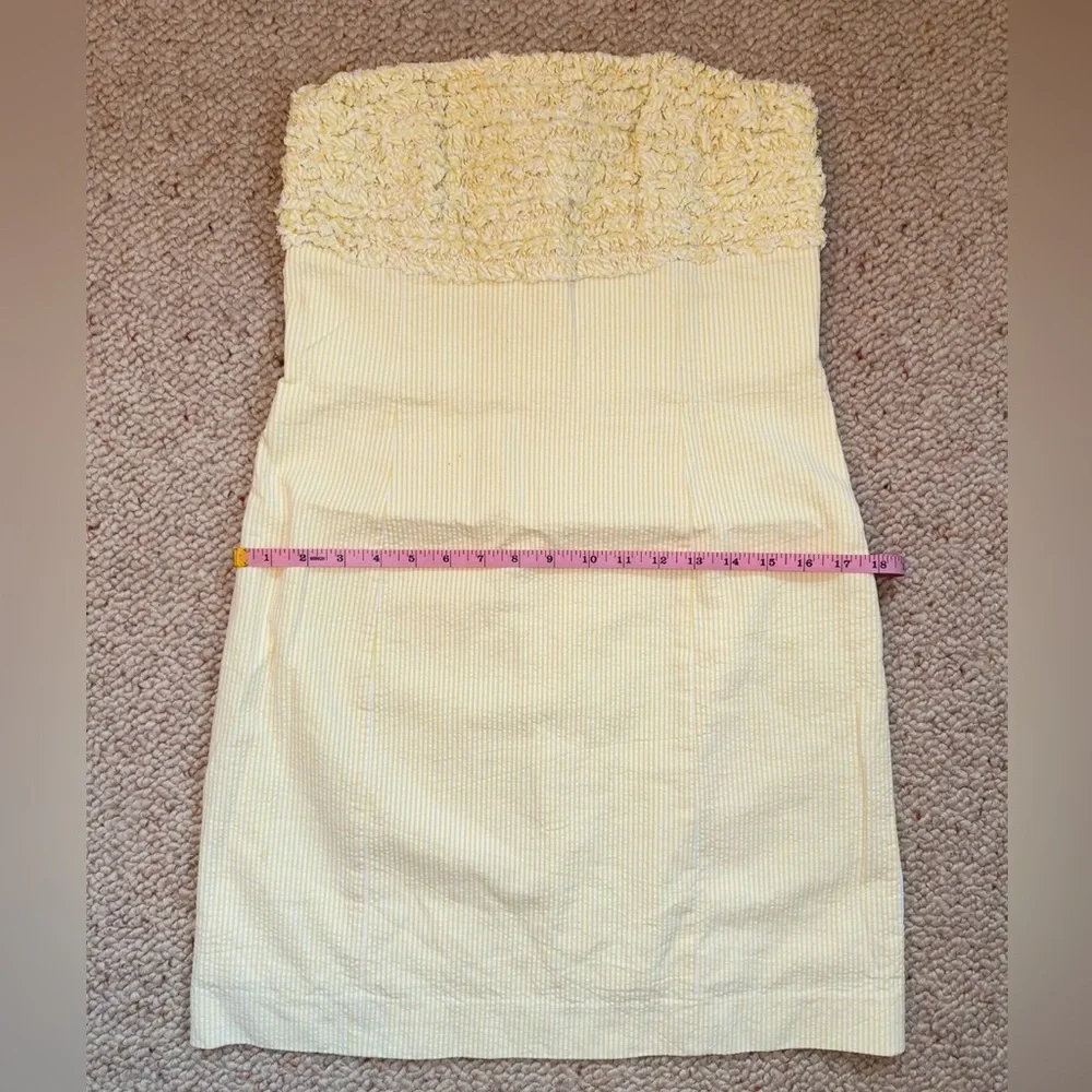 Lilly Pulitzer Franco Pinstripe Seer Sucker Dress Yellow size 6 - Picture 4 of 7